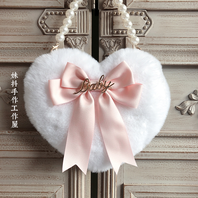 Lolita Original casera blanca para hacer a mano, linternas de amor suaves, bowknot, portátil: Light Pink