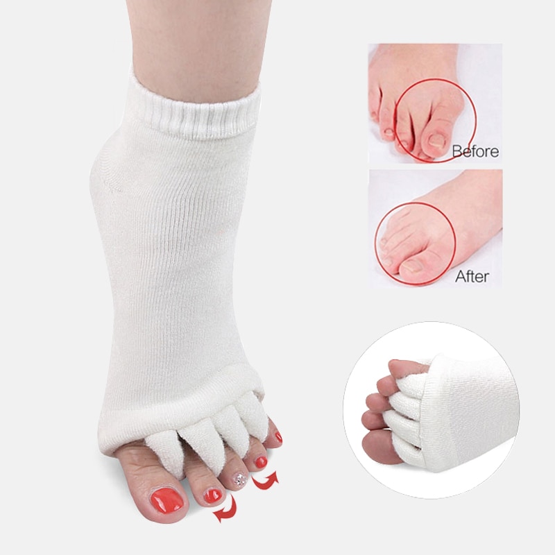 1 par cinco dedos calcetines Ortopédico del Hallux Valgus postura separadores ortopédicos para la corrección de ectropión dedos juanete Corrector