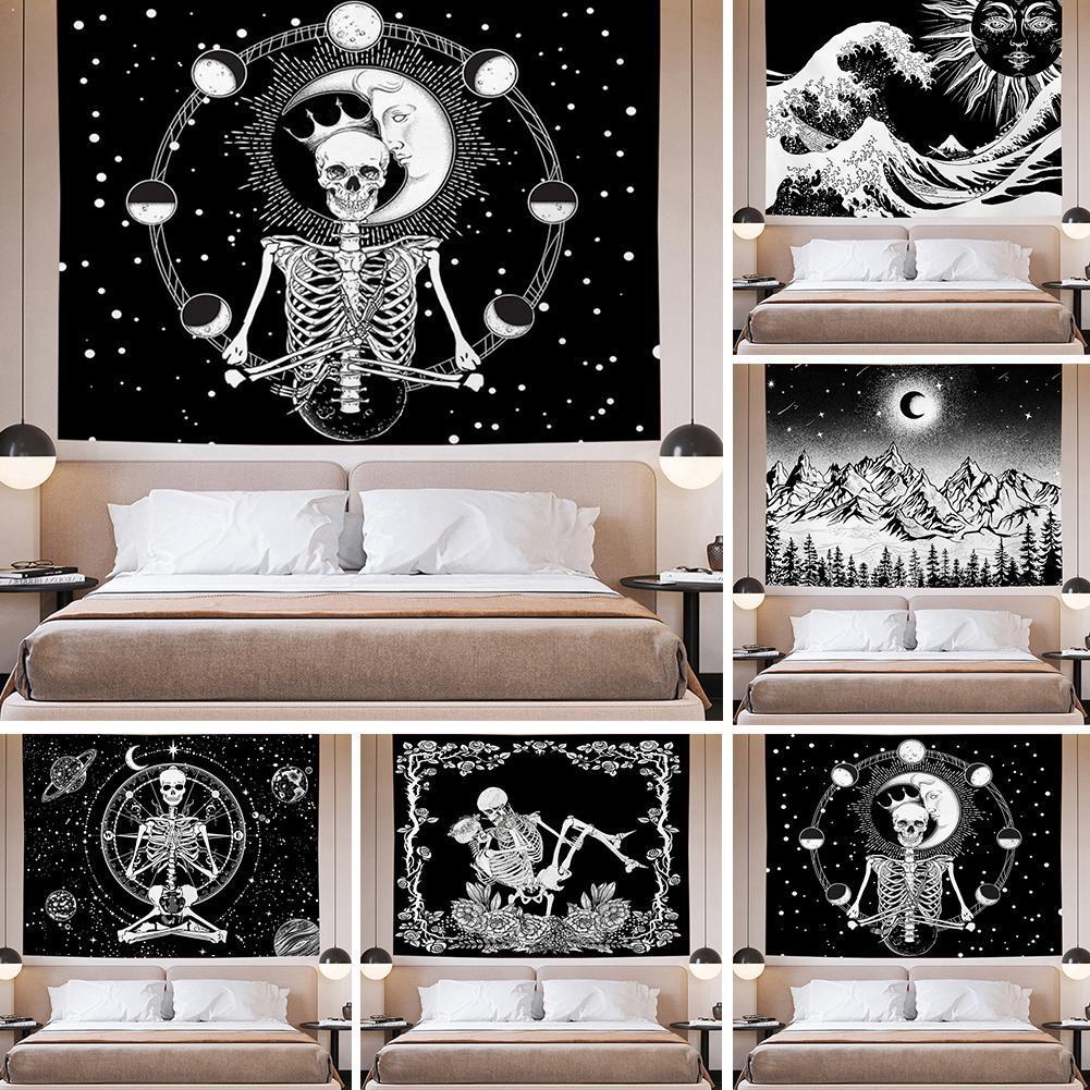 Szkielet gobelin ściany wiszące robić pokoju czary rzuć psychodeliczny dywan akcesoria gobeliny domu gorące słońce dywan dekoracji P5S7