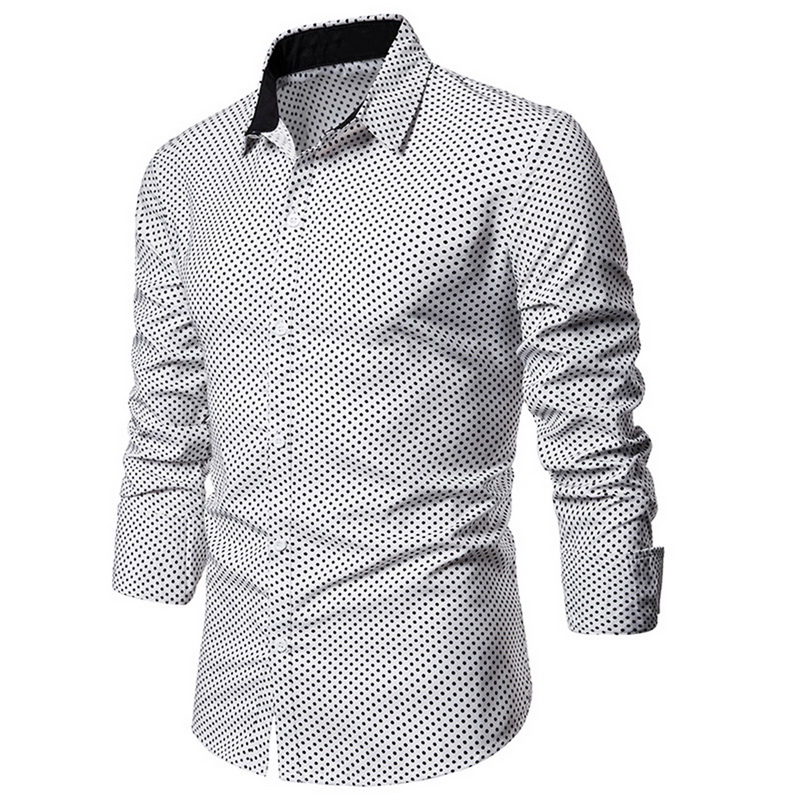 Herfst Mannen Kleding Slim Fit Lange Mouw Mannelijke Shirt Stip Casual Mannen Shirt Bussiness Casual Shirts Plus size S-2XL