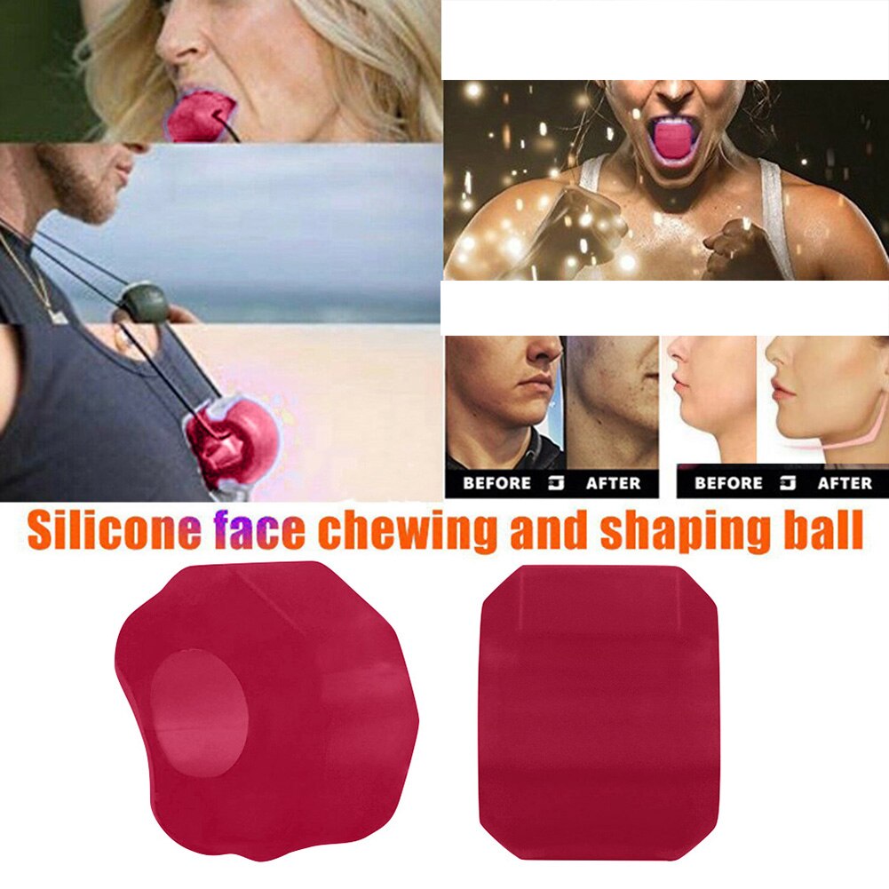 Siliconen Kaak Trainer Facial Spier Kauwen Vorm Apparaat Face-Lift Oefening Bal