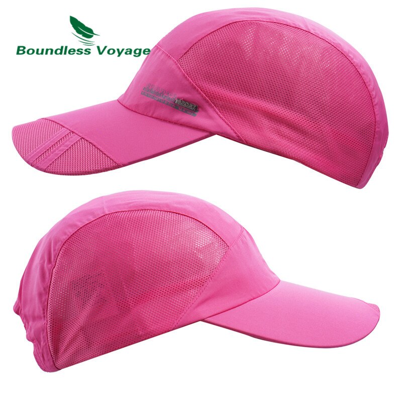 Grenzeloze Voyage Sneldrogende Sport Hoed Lichtgewicht Ademend Zacht Outdoor Run Cap Waterdichte Hoofddeksels BVH06: rosered