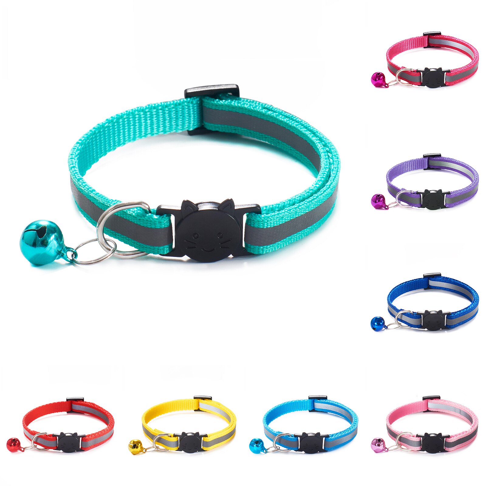 Huisdier Halsband Reflecterende Verstelbare Kat Leash Ketting Bel Halsbanden Voor Katten Puppy Accessoires Gatos Chiens Mascotas Dla Kota