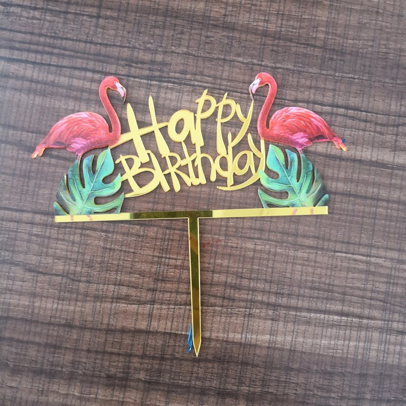 Acryl Flamingo Gelukkige Verjaardag Cake Topper Kids Verjaardagsfeestje Gunsten Decoratie Baby Shower Candy Bar Cake Toppers