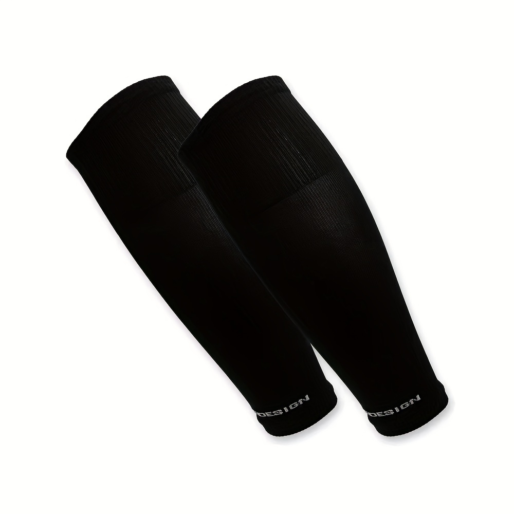 Cubierta de calcetines de fútbol de compresión, calentadores de piernas de compresión, calcetines de pantorrilla con absorción de sudor: Negro