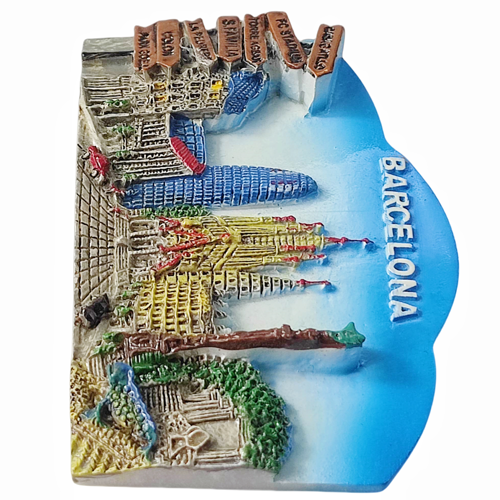 Aimant de réfrigérateur 3D Barcelone espagne, Souvenir en résine, Collection d'autocollants magnétiques pour réfrigérateur, décoration de la maison