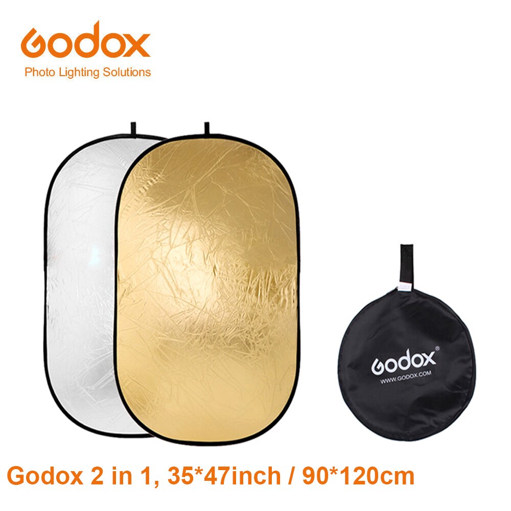 Godox 35" * 47" 90 x 120cm 2 in 1 Portable Collapsible Light Oval Photography Reflector for Studio Multi Photo Disc Diffuers
