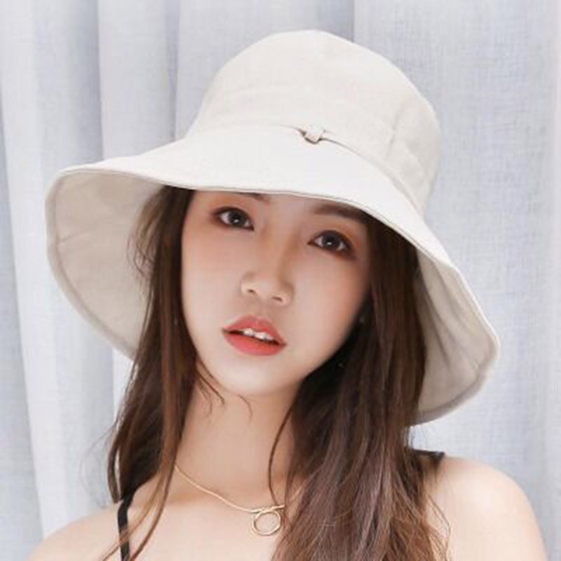 cotton Beach Bow Hats For Women Hat Female Lady Bucket Hat hat summer woman Anti-UV Panama Summer Sun Cap Viseira