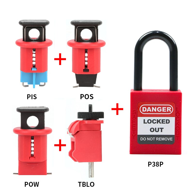 4pcs Combination Circuit Breaker Lockout Mcb Locks with Nylon Padlock: Default Title