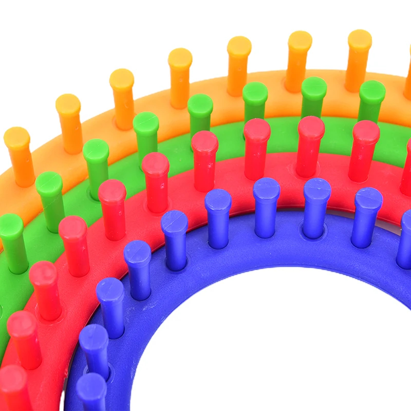 4 rozmiary okrągłe krosna zestaw narzędzi DIY plastikowe okrągłe kółko kreatywny kapelusz sweter wełniany zestaw narzędzi tkackich robić samodzielnego narzędzia dziewiarskie