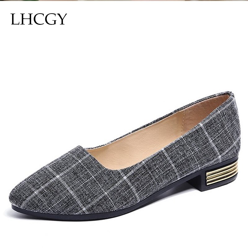 Lente Zomer Vrouwen Flats Goud Hakken Flats Lage Hakken Slip Op Schoenen Katoen Puntschoen Gestreepte Vrouw Schoenen Zapatos Mujer 6569