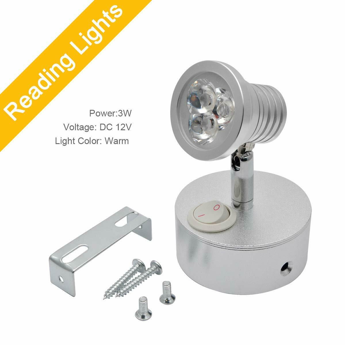 Lampe de chevet murale rotative 12V, interrupteur d&#39;éclairage de camping-Car, accessoires chauds pour camping-Car, camping-Car, caravane, camion