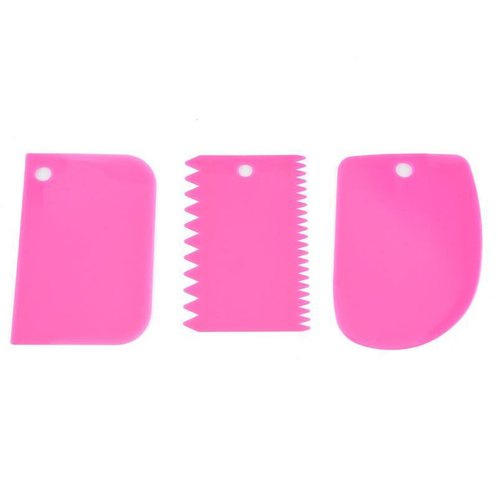Diy cake bakken 3 stuks/set cake room spatel mengkrabber spatels fondant gebak uitstekers keukengereedschap  dc120: Roze