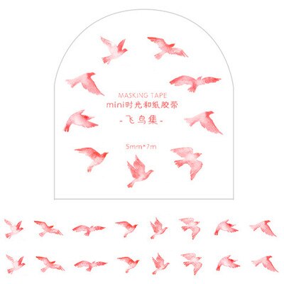 Mini Deco Paper Slim Floral Pink Washi Tape Japanese Stationery Masking Tape School Supplies Stickers Scrapbooking