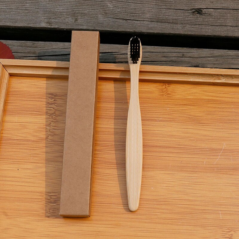 10Pc Kids Zachte Haren Bamboe Tandenborstel Eco Vriendelijke Childrens Tandenborstels Biologisch Afbreekbaar Plastic-Gratis Mondverzorging Tandenborstel: black