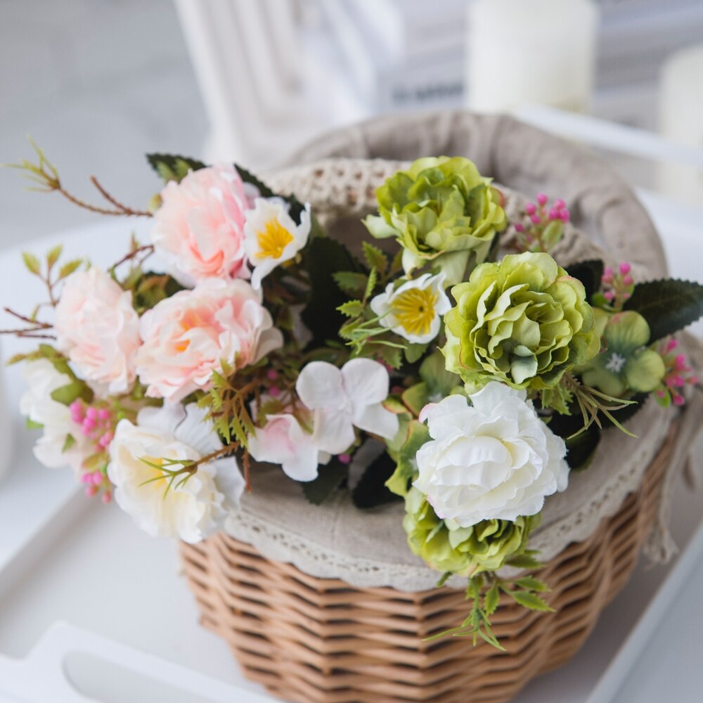 Künstliche Blumen Weihnachten Dekorationen Vasen für Heimat Hochzeit Dekorative Blumen die Seide Pfingstrose DIY Ornamentalen blumentopf