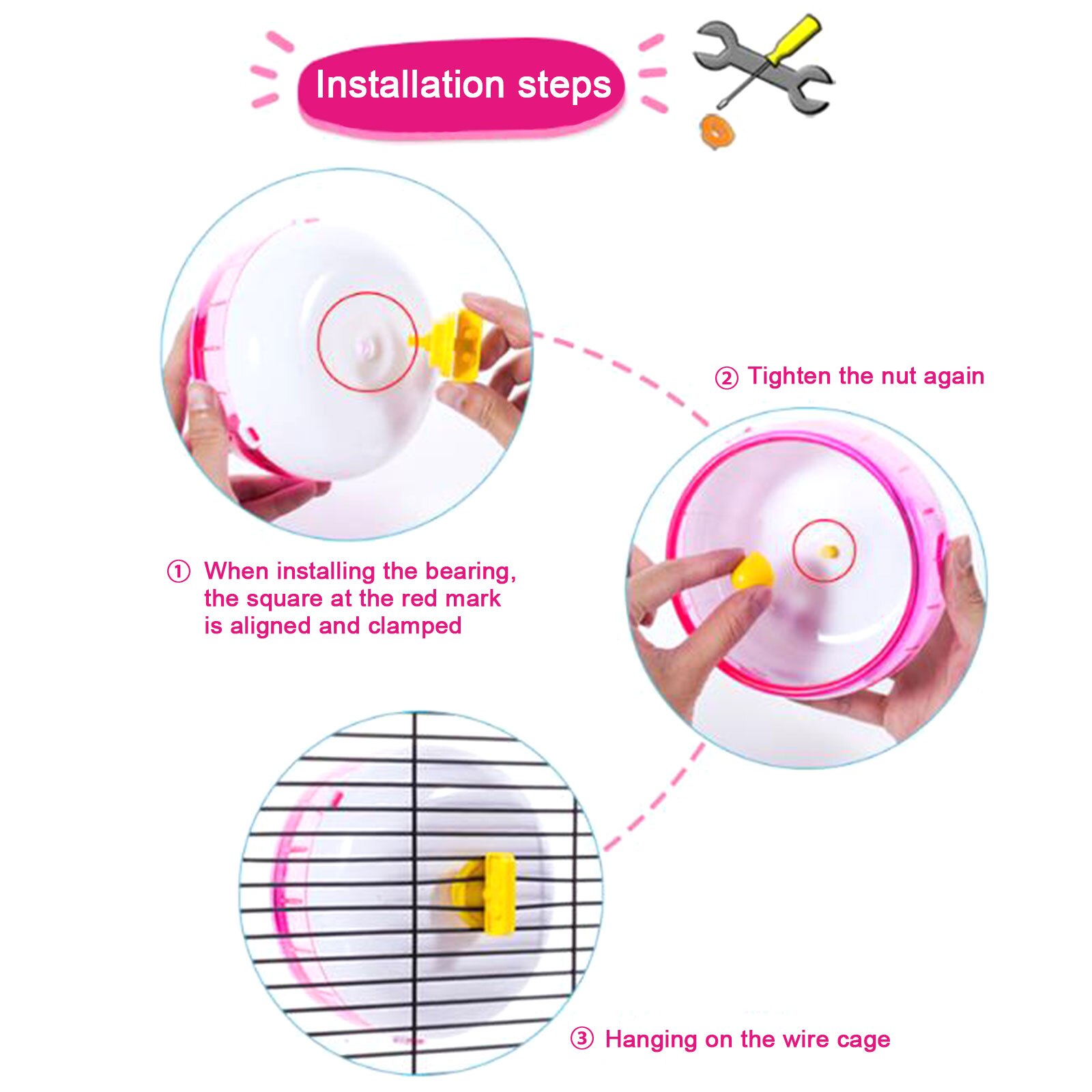 Nouvellement Hamster pour animaux de compagnie en cours d'exécution disque jouet silencieux rotatif Jogging roue pour animaux de compagnie sport roue jouets Cage accessoires