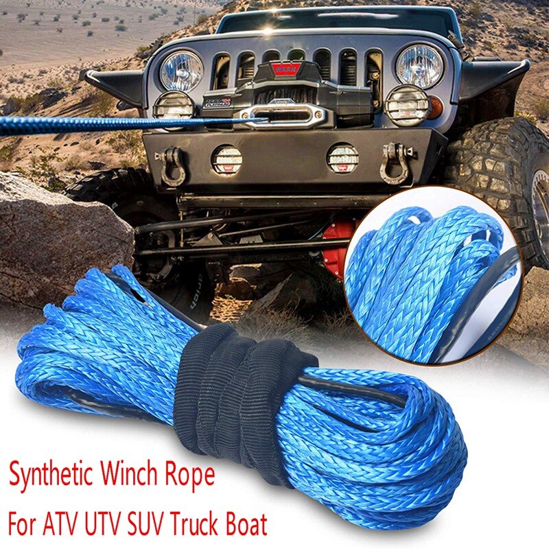 Synthetic Winch Rope 1/4 x 50Ft Synthetic Winch Rope Line Cable for ATV UTV SUV Truck Boat Winch