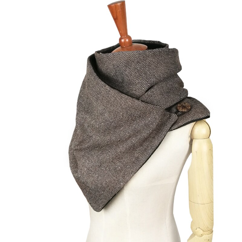 Leo anvi vinter skjerf menn ull bomull unisex sildben chevron ringe skjerf kvinner pakke inn håndlaget uendelig skjerf