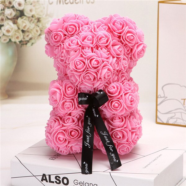 Foam Beer Van Rozen Rose Bloem beer Kunstmatige bloem roos Jaar Vrouwen Valentijnsdag Party Wedding decoratie: Rose Red / 25X20CM