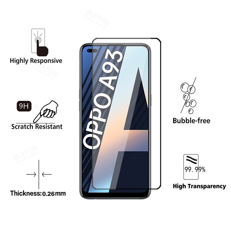 2 uds la cubierta de cristal para OPPO A93 de templado de vidrio de película para OPPOA93 OPPO un 93 vidrio Protector de seguridad caso