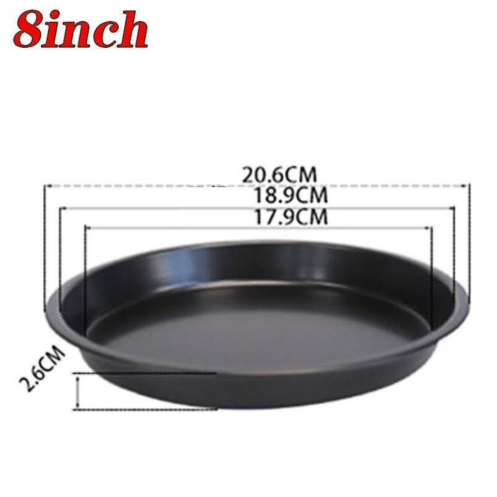6-10" Non Stick Pizza Tray Carbon Steel Baking Round Oven Plate Pizza Pan Plate: 8 inch