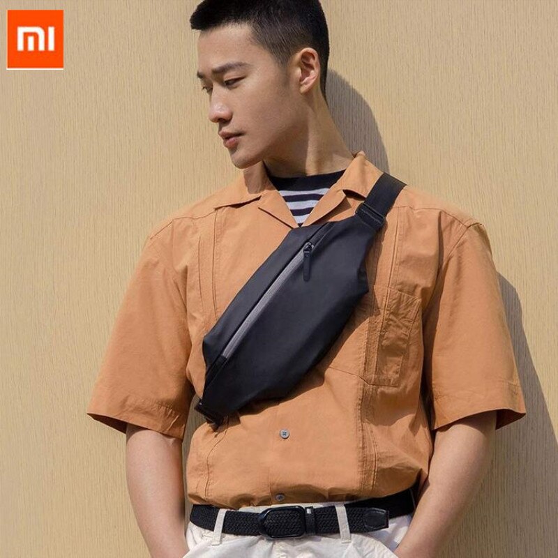 Xiaomi mijia-riñonera multifuncional impermeable para deportes y ocio, bolso de pecho sencillo para deportes al aire libre, 2,25 L, color negro, Original,