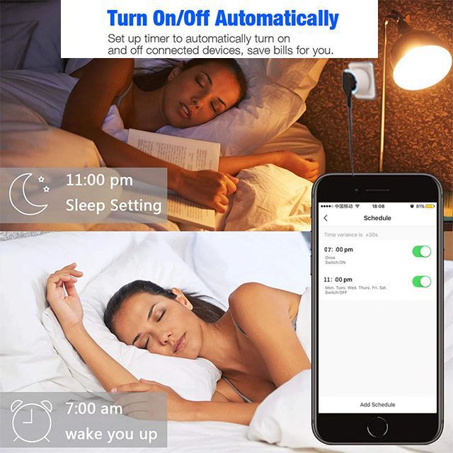 1PC Smart Wifi Voice Control Remote Socket Wireless Remote Voice Control Power Energy Monitor Outlet Timer Socket