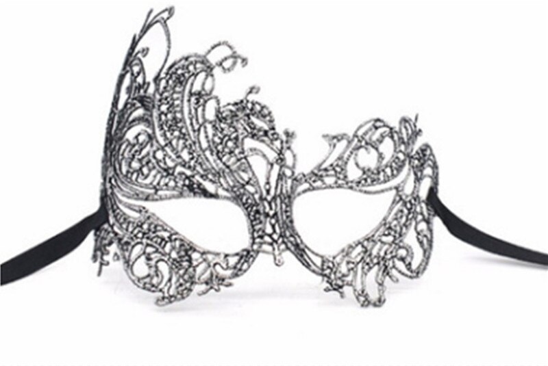 Lace Mask Eye Sexy Bronzing Masquerade Ball Halloween Party Costume Decor: Silver