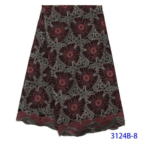 Swiss Voile Lace in Switzerland African Fabric Cotton Laces Fabric Embroidery Lace with Stones for Women KS3124B: Picture 8