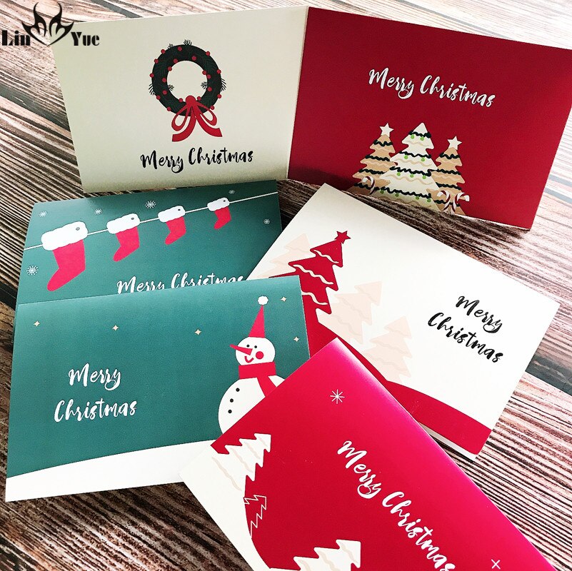 Mix Designs Merry Christmas Message Card Santa Snowman DIY Decoration Party Invitations Letter Greeting Cards