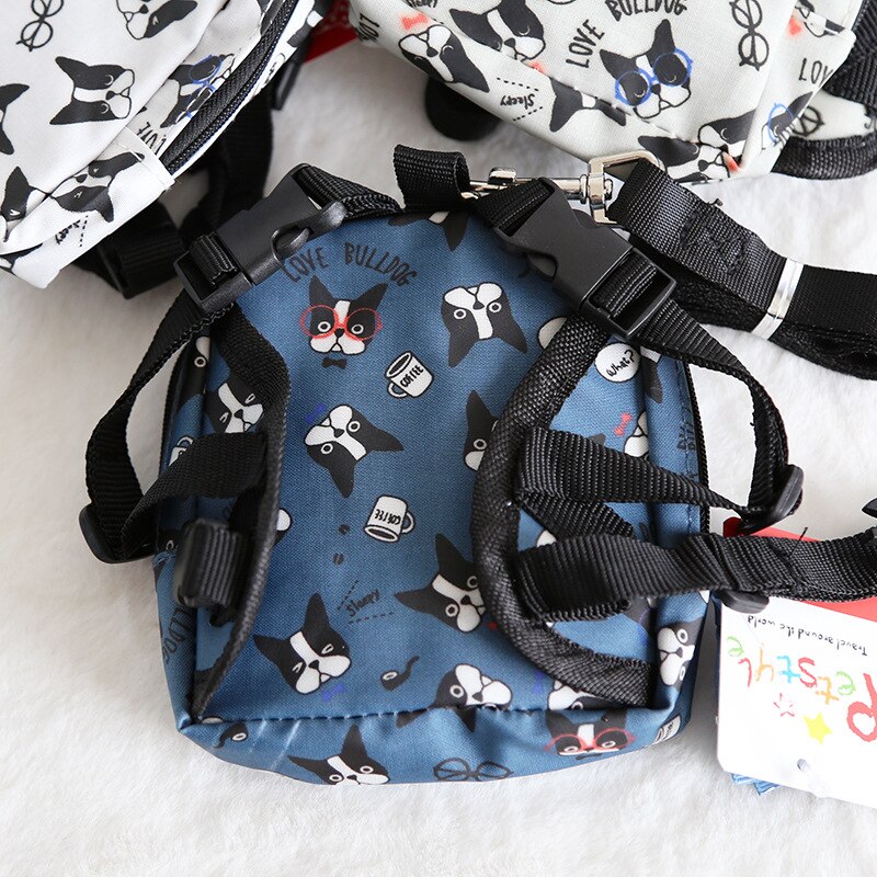 Petstyle Hond Rugzak Bulldog Print Kleine Dier Self-Rugzak Teddy Hond Schooltas