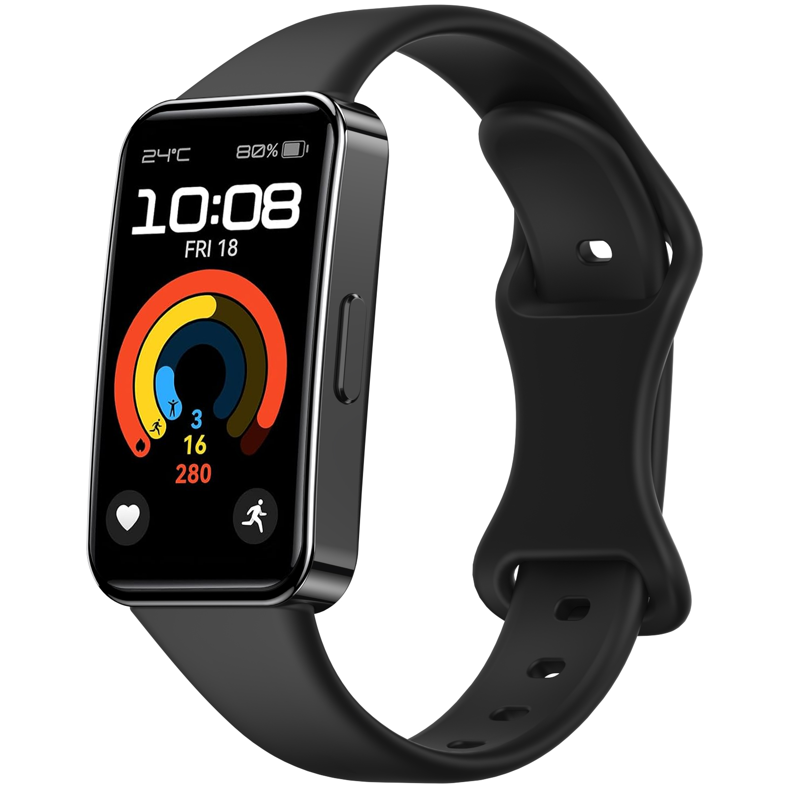 Blød Silikone Rem til Huawei Band 9 8 - Sport Åndbar Urrem Udskiftning Armbånd: Sort gul / 14mm