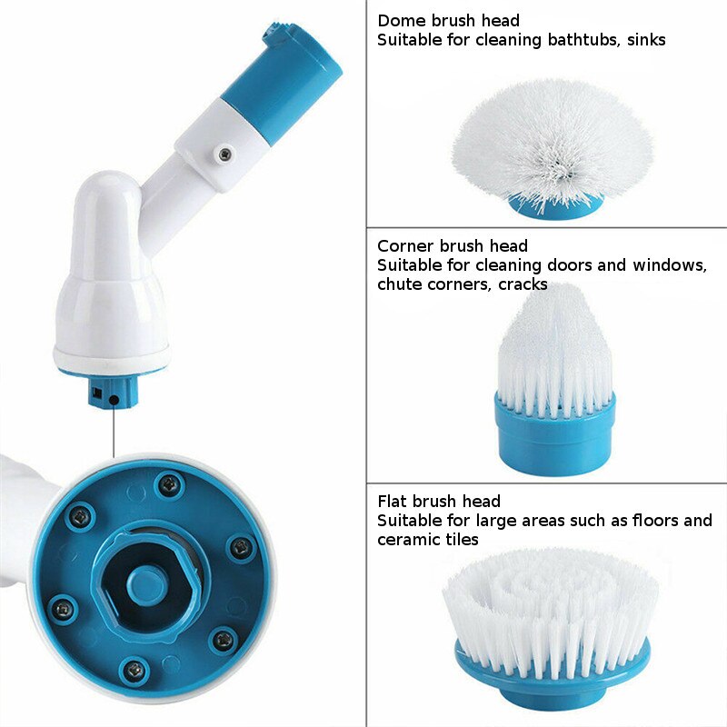Turbo Scrub Electric Cleaning Brush Adjustable Long Handle Waterproof Cleaner Wireless Charging Bathroom Kitchen Cleaning Tools