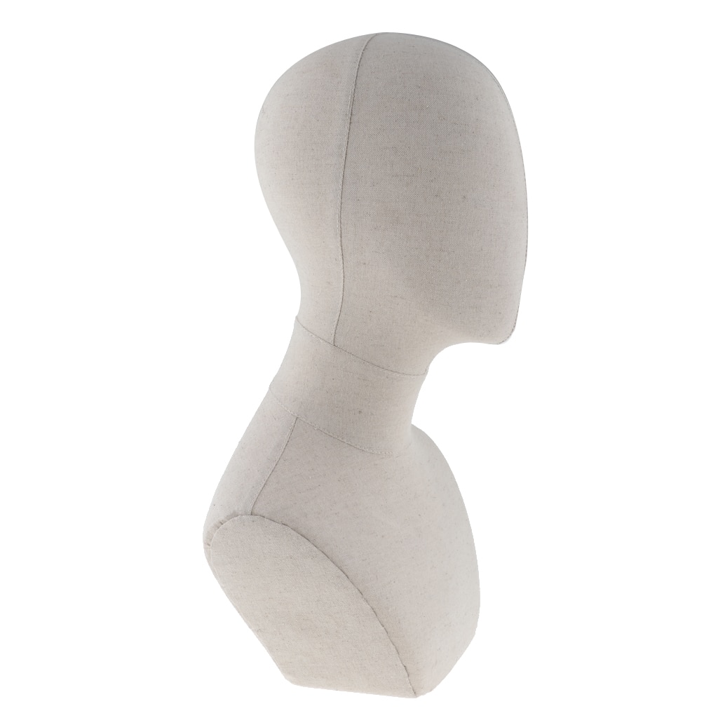 20' Canvas Block Head with Bust For Wigs Making Manikin/Mannequin Jewelry Display Head