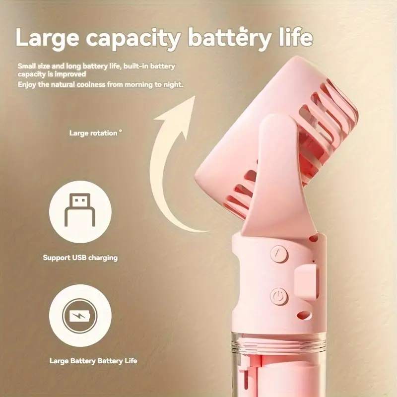 Ventilador humidificador Mini ventilador de niebla portátil USB ventilador de mano portátil con humidificador Mini ventiladores de mano con pulverizador de agua