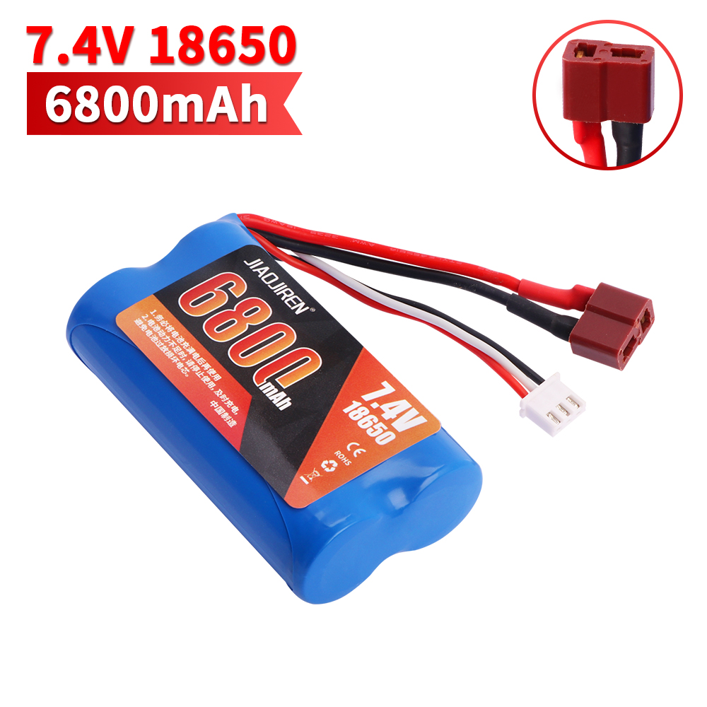 7.4v 6800 mah 18650 lipo-akkua  q46 wltoy 10428 12428/12423 x9115 144001 rc auton varaosille 7.4v suurikapasiteettista akkua