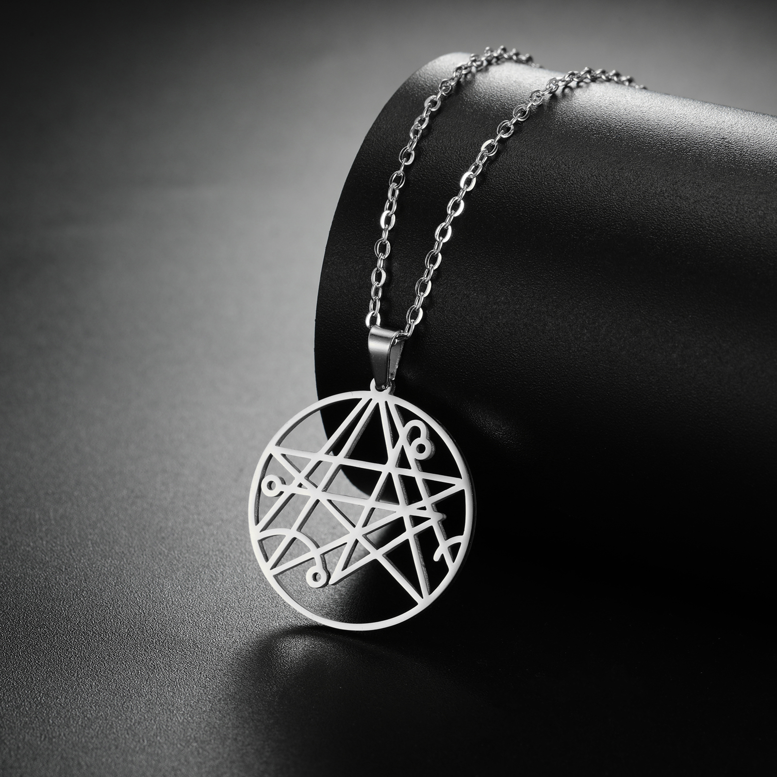 Klassieke eenvoudige heartagram ster hart roestvrij staal hanger
