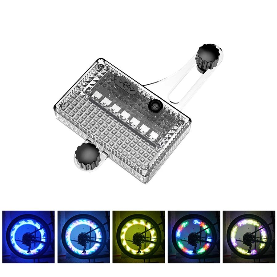 Neue Fahrrad Rad Licht Solar- Fahrrad Speichen Blitz Lichter MTB Radfahren Bunte Fahrrad Speichen Warnung Signal Lampe LED Neon- Laterne: Weiß