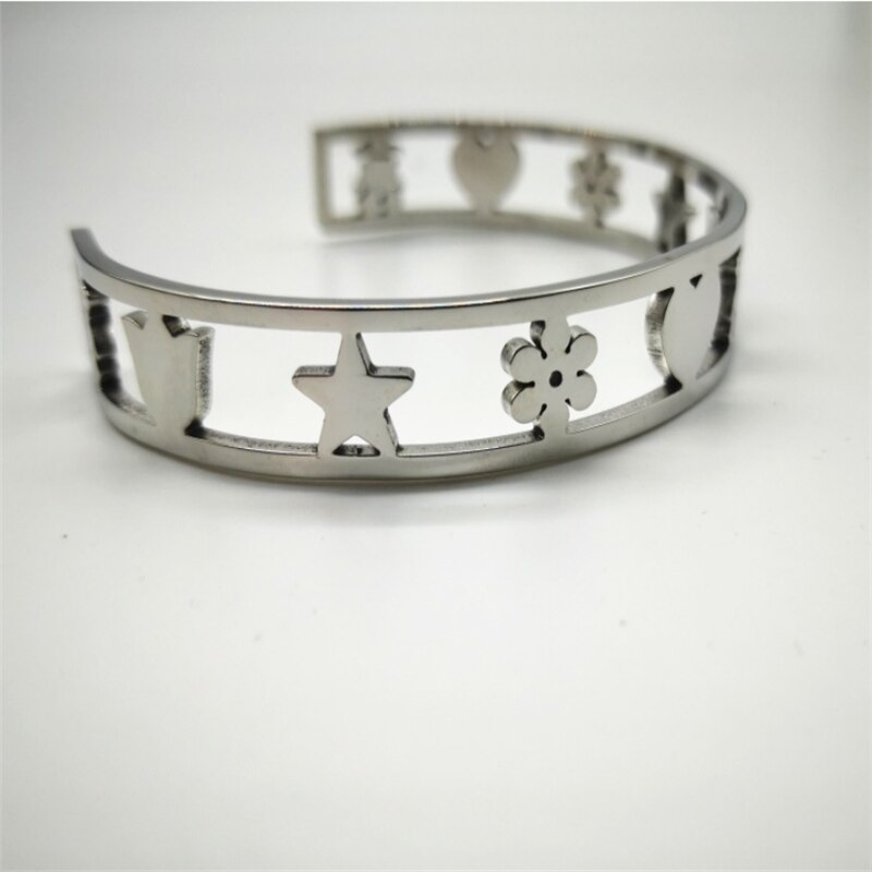 Bär Armband edelstahl blume Armband Zubehör Stern und Herz Liebe Armband Schmuck Für Frauen Männer