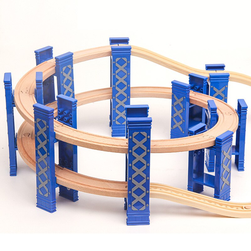 Binari per treni a spirale in plastica accessori per binari ferroviari in legno tutti i tipi tubi per ponti adatti per Biro tutti i marchi binari in legno giocattoli