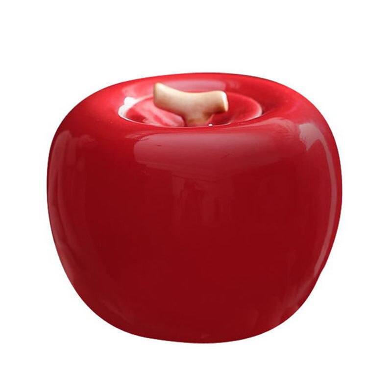 Ceramic Apple Fruit Tea Caddy Puer Storage Jar Tea Storage Box Household Kitchen Teaware Home Decor