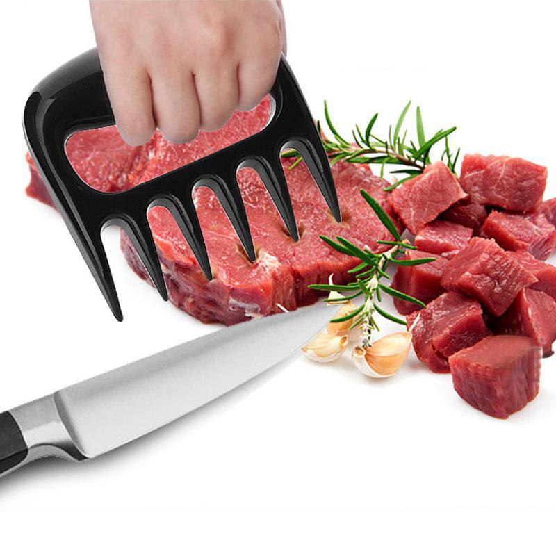 2 stk/parti køddelerværktøj bjørnekløer grillgaffel multifunktionstænger trække kødstrimler svinekødsklemme stegegaffel sort grillsæt