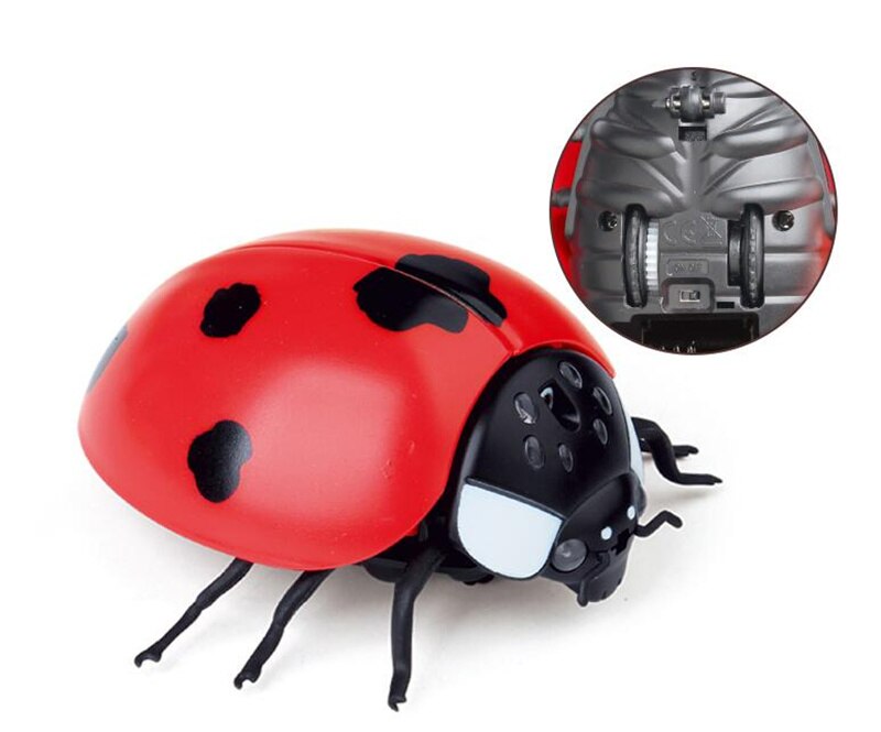 [Divertente] giocattoli di trucco telecomando animale portato luce IR RC insetti scarabei coccinella animale domestico elettronico robot modello scherzo giocattolo scherzo giocattolo