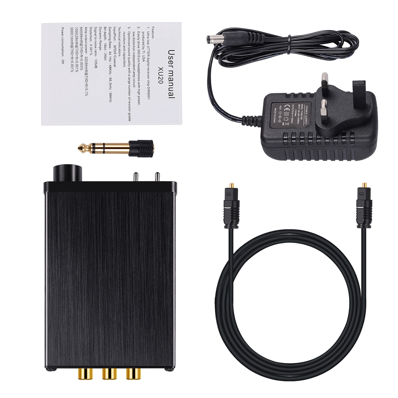 eSYNiC Digital To Analog Audio Converter With HiFi Headphone Amplifier Coaxial SPDIF Toslink To L/R RCA Audio Adapter 192kHz DAC