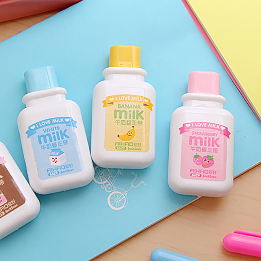 Milk Bottle Correction Kawaii Tape Corrector School Office Supplies