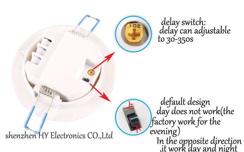 220V 110v Recessed PIR Ceiling Occupancy Motion Sensor Detector Light Switch