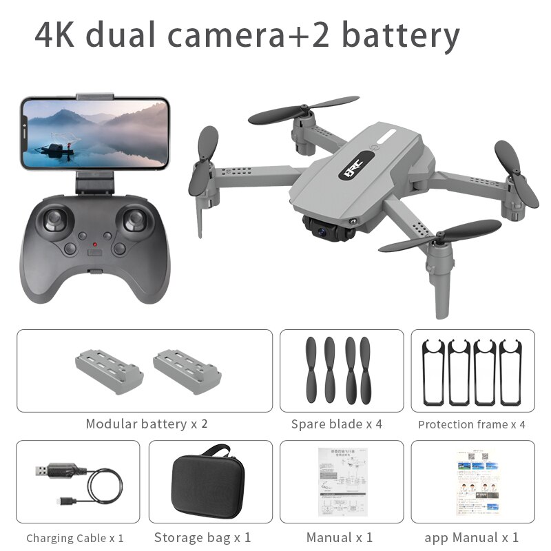 idg E88 Mini 4K HD The Dual Camera 360-Degree Roll Stable Hovering Electronic Anti-Shake Foldable Portable Drone Toys: 4K dual 2B