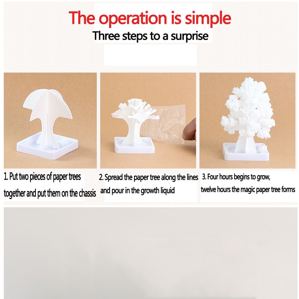 Visual Magic Artificial Sakura Trees Decorative Growing DIY Paper Tree Novelty Baby Toy Flower Exploring Science#45