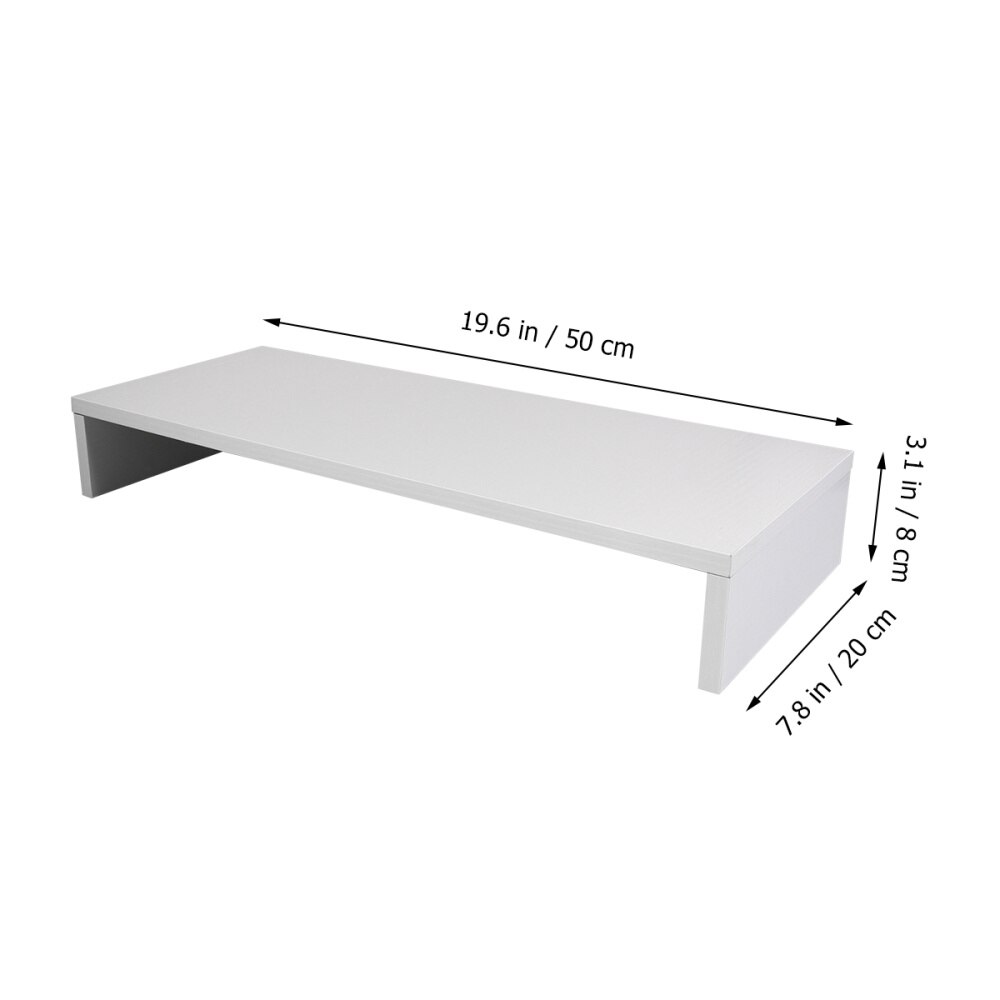 Multi-function Desktop Monitor Stand Computer Screen Riser Thicken Board Rack Laptop Stand Desktop Notebook TV Shelf (White)